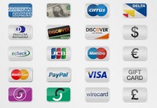 20種類のクレジットカードのアイコンを収録した無料素材セット