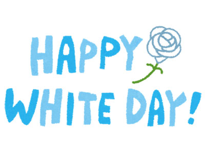 無料素材 バレンタインデーの題字を描いたイラスト 爽やかなブルーと白い薔薇の花が綺麗でオシャレ