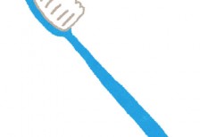 青い歯ブラシを描いたイラスト。シンプルでワンポイントに使いやすいデザイン。