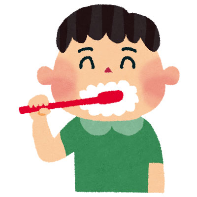 フリー素材 歯の矯正をしている男の子のイラスト ニッと歯を見せた笑顔が元気で可愛いデザイン