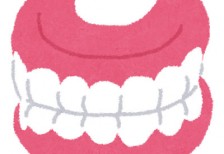 入れ歯を描いたイラスト。歯科やお年寄りがテーマのデザインに。