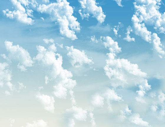 無料素材 夏の空に浮かんでいるような厚みのある雲のphotoshopブラシセット