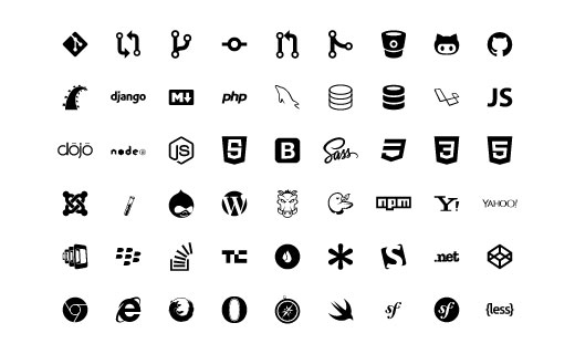 css3やhtml5にGitHubなどWeb制作者向けのアイコンセット