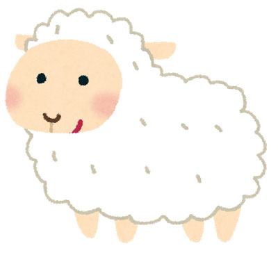 フリー素材 可愛い子羊をデザインしたイラスト 手書き感のあるタッチ温かい雰囲気
