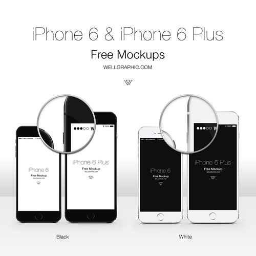 iPhone6とiPhone6 PlusをデザインしたリアルなモックアップPSD