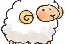 クレヨンで描いたようなゆるいタッチの干支の羊のイラスト
