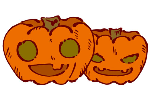 ハロウィンのかぼちゃ「ジャック・オー・ランタン」をデザインしたイラスト