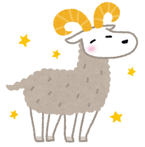 牡牛座の羊を描いた可愛いイラスト。星座をテーマにしたデザインに。