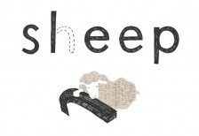 「sheep」が「sleep」になるユニークなデザインの2015未年年賀状テンプレート