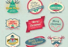free-vector-vintage-christmas-badges-pack-freepik