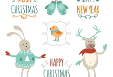 free-vector-vintage-christmas-greetings-cartoons-freepik