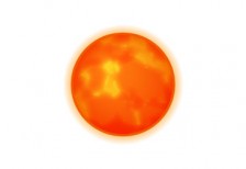 燃え盛る太陽をリアルに描いた綺麗なイラストアイコン