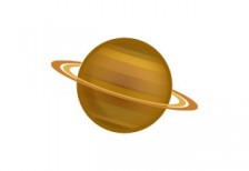 土星を描いたイラストアイコン。縞模様と輪っかが綺麗なデザイン。