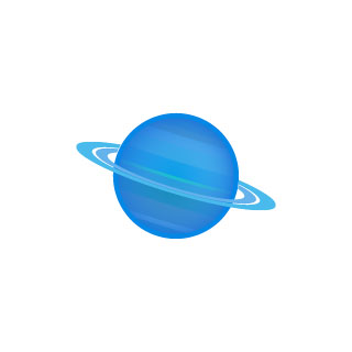 フリー素材 爽やかなブルーが綺麗な天王星をイラストアイコン