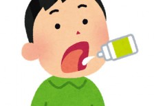杉花粉の治療法・舌下免疫療法をしている男性のイラスト