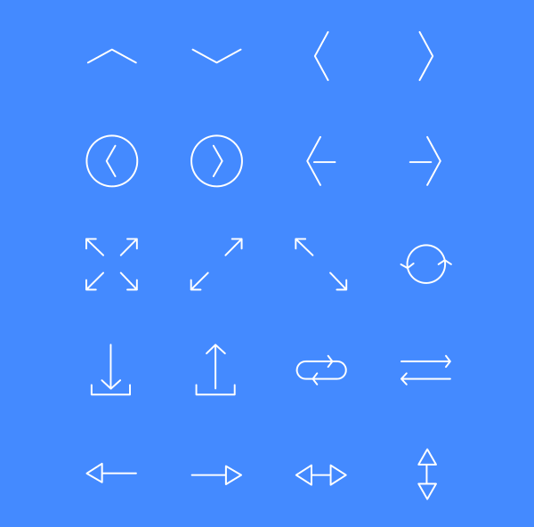 フリー素材 Webやアプリに最適なシンラインの矢印アイコンセット