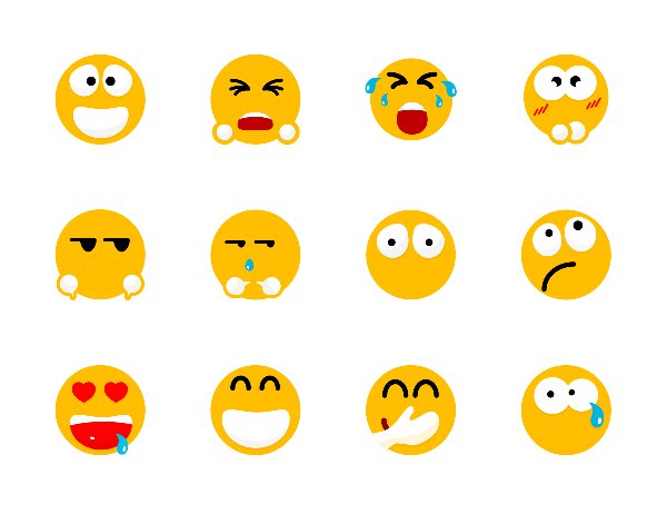 表情豊かなエモーションアイコン24個セット